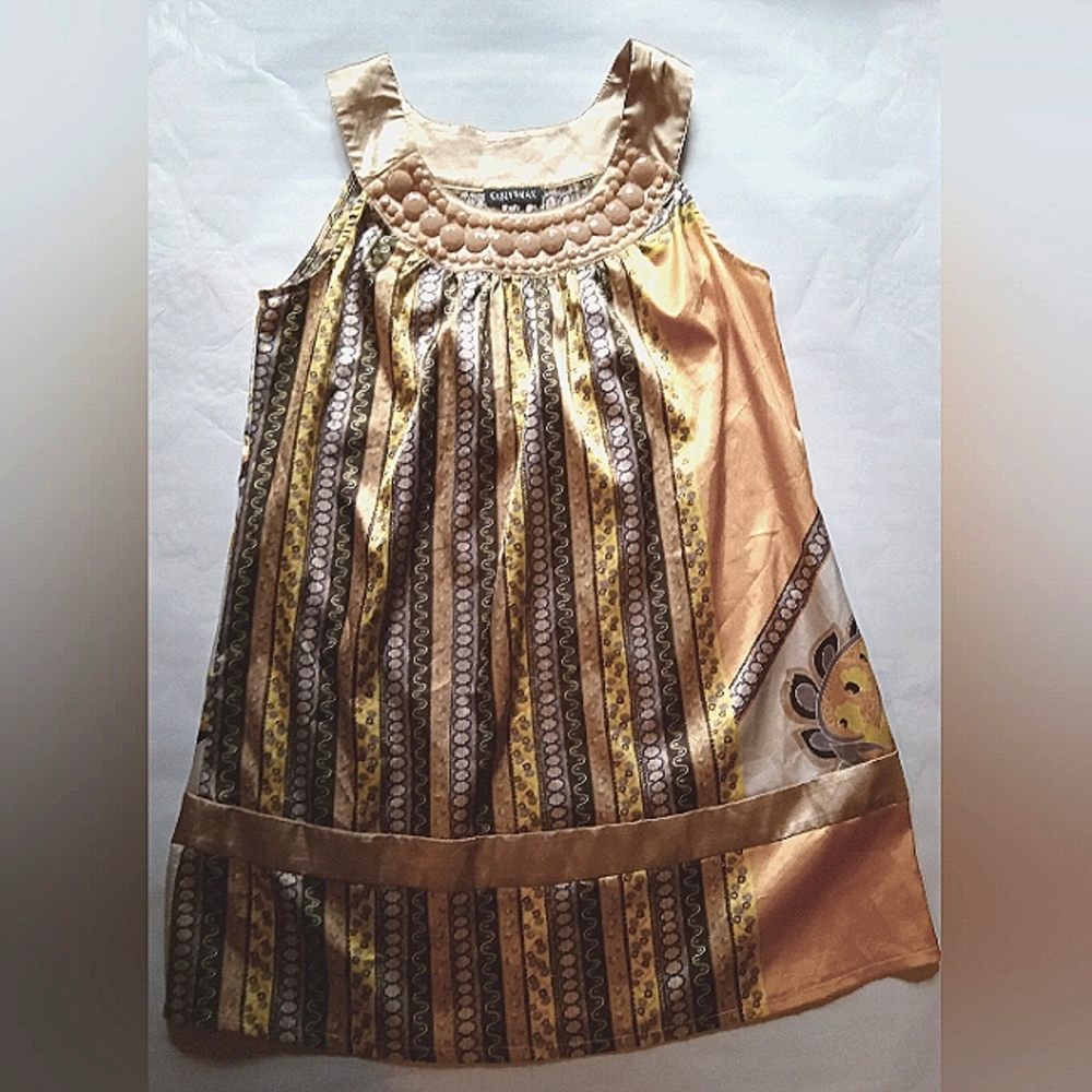 Cute yellow and grey satin top